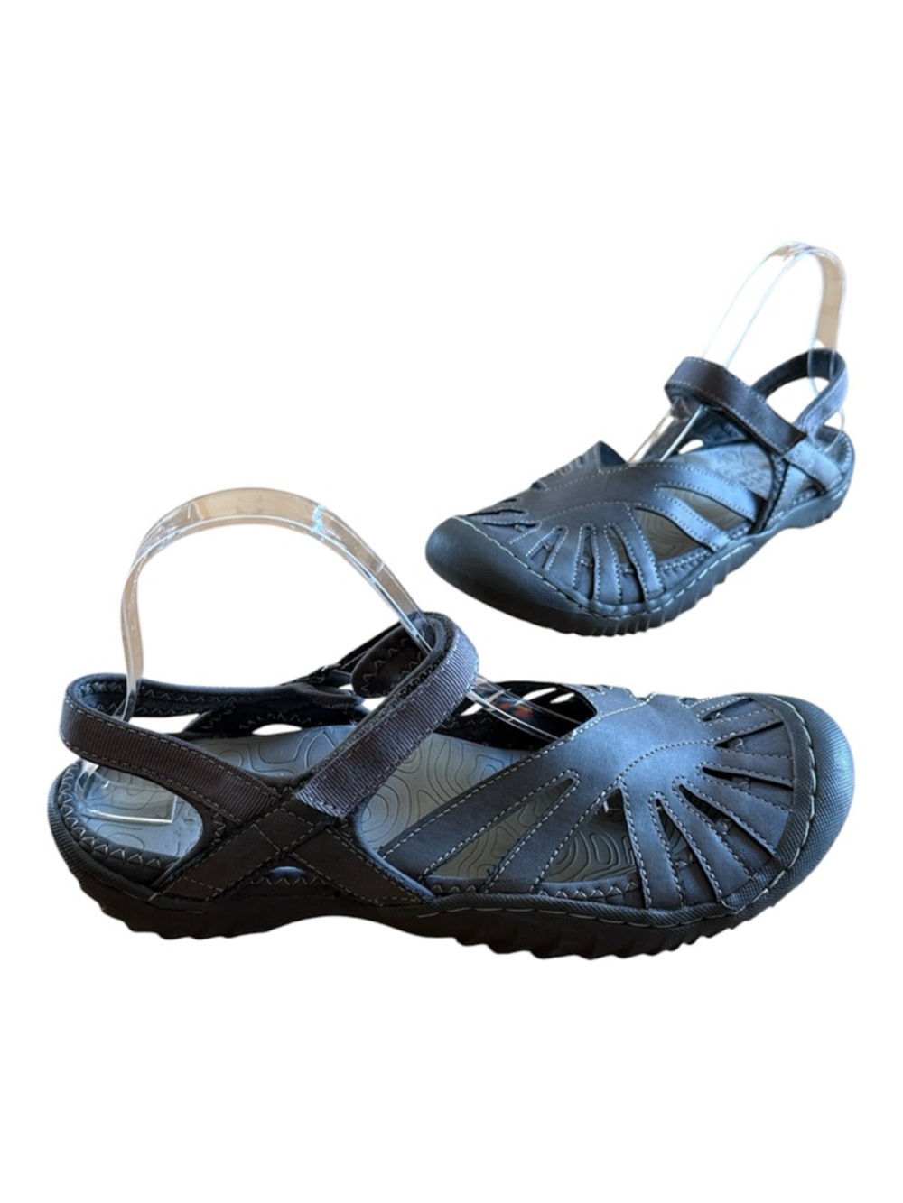 JSPORT BY JAMBU WOMENS GRAY STRAPPY OUTDOOR HIKING SPORT SANDAL SZ 9 LIGHTWEIGHT